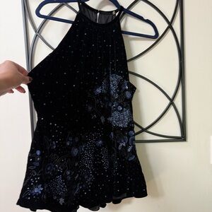 Elie Tahari Black Velvet top